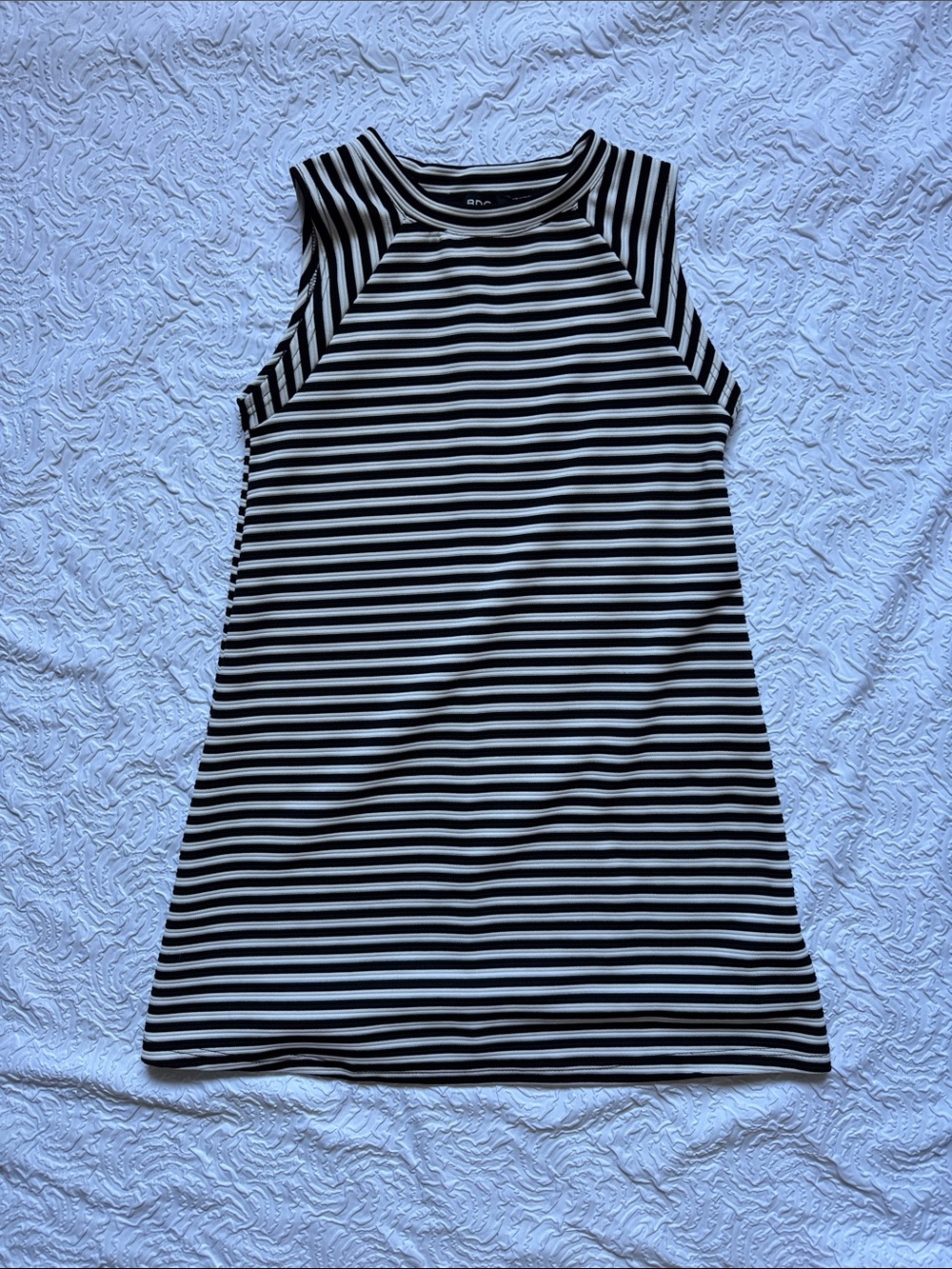 BDG Black and White Striped Sleeveless Shift Dress